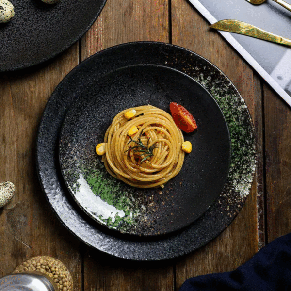 Ceramic Midnight Black Dinner Set