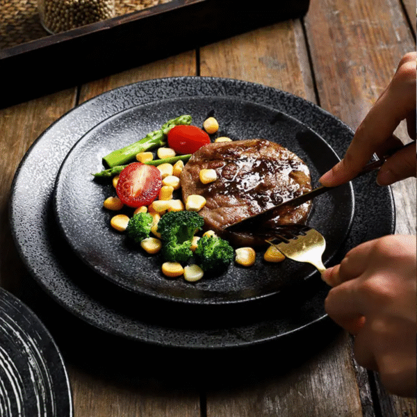 Ceramic Midnight Black Dinner Set - Image 4