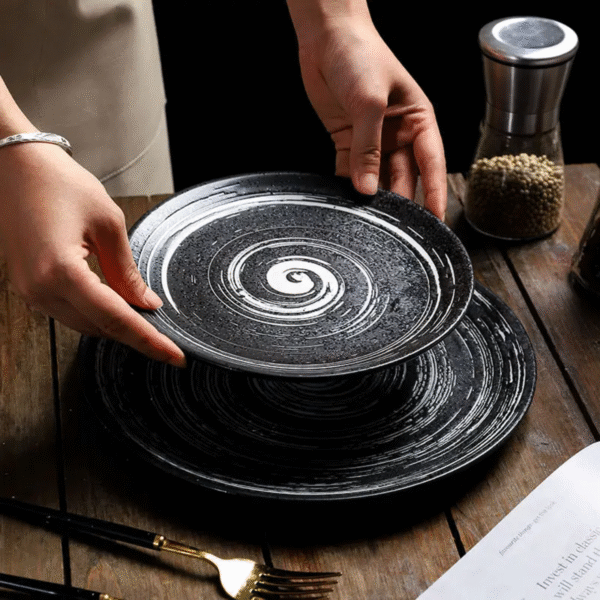 Ceramic Midnight Black Dinner Set - Image 2